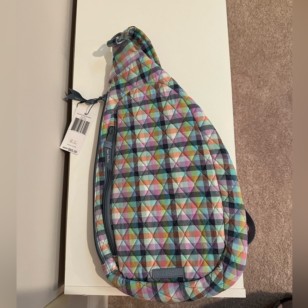 NWT Vera Bradley Essential Sling Backpack Gingham Plaid